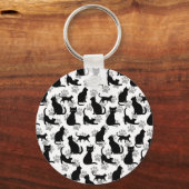 Black Cat Pattern Sleutelhanger (Voorkant)