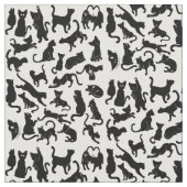 Black Cat Pattern Stof (Close Up)