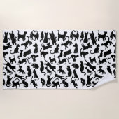Black Cat Pattern Strandlaken (Voorkant)