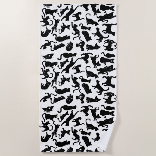 Black Cat Pattern Strandlaken (Voorkant)