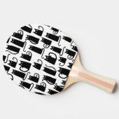 Black Cat Pattern Tafeltennisbatje (Zijkant)