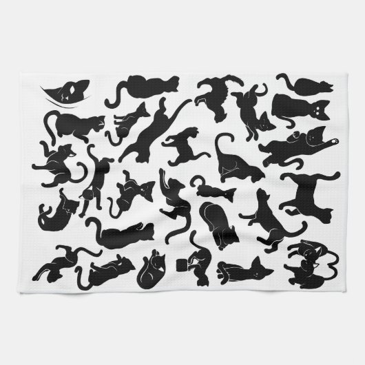 Black Cat Pattern Theedoek (Horizontaal)