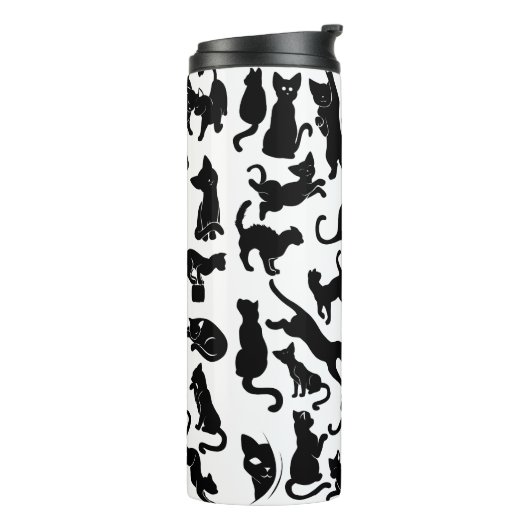 Black Cat Pattern Thermosbeker (Gedraaid links)