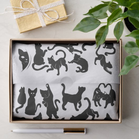 Black Cat Pattern Tissuepapier (Geschenk)
