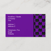 Black Cat Pattern. Visitekaartje (Achterkant)