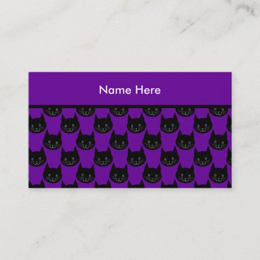 Black Cat Pattern. Visitekaartje (Voorkant)