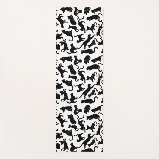 Black Cat Pattern Yogamat (Voorkant)