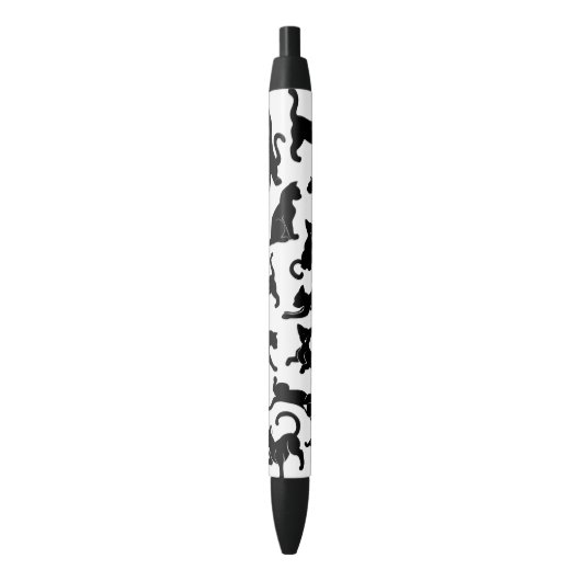 Black Cat Pattern Zwarte Inkt Pen (Voorkant Verticaal)