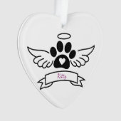 Black Cat Paw Pet Memorial Gift voor kattenliefheb Ornament (voorkant)