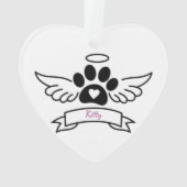 Black Cat Paw Pet Memorial Gift voor kattenliefheb Ornament (achterkant)