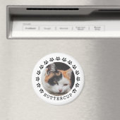 Black Cat Paw Prints Lijst Pet Foto Magneet (Insitu (Vaatwasser))