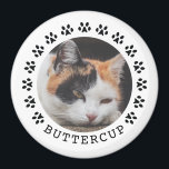 Black Cat Paw Prints Lijst Pet Foto Magneet<br><div class="desc">Kattenpoot drukt lijst van de aangepaste kattenfoto's af.</div>