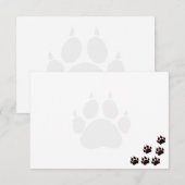 Black Cat Paw Prints Monogram Blank  Notitiekaartje (Voorkant / Achterkant)