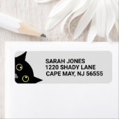 BLACK CAT PEEKING ART ART Return Address Labels (Insitu)