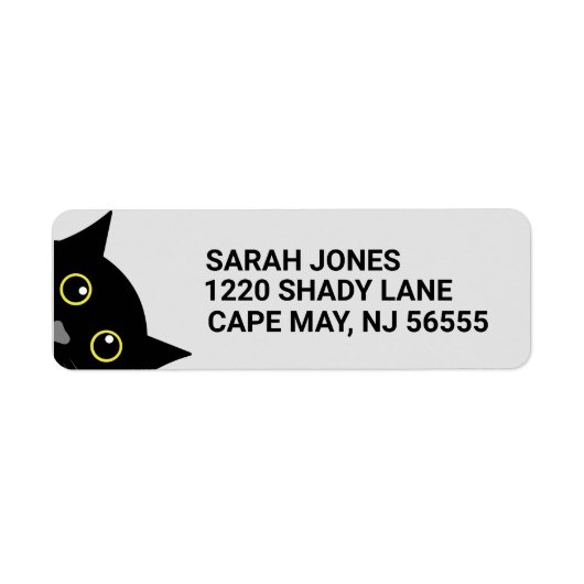 BLACK CAT PEEKING ART ART Return Address Labels (Voorkant)