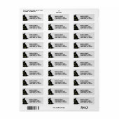 BLACK CAT PEEKING ART ART Return Address Labels (Full Sheet)
