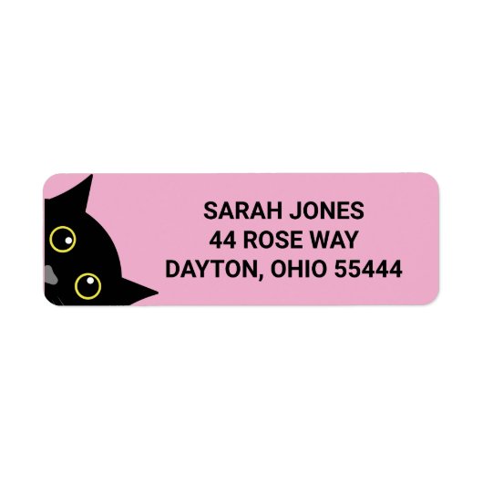 BLACK CAT PEEKING ART ART Return Address Labels (Voorkant)