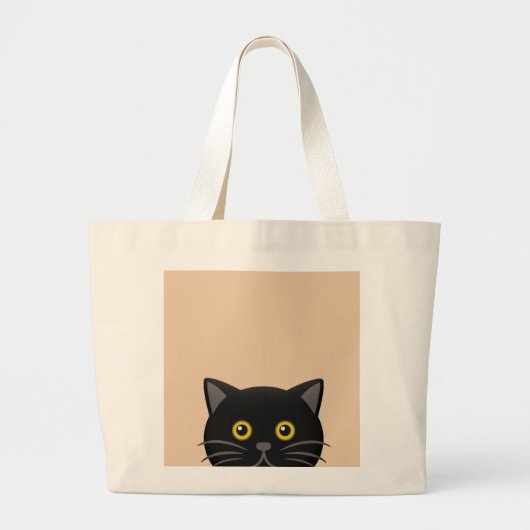 BLACK CAT PEEKING HANDBAGS-TASSEN GROTE TOTE BAG (Voorkant)