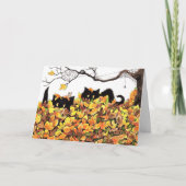 Black Cat Peeking in om u een gelukkig Halloween t Kaart (Voorkant)