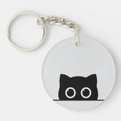 Black Cat Peeking Keychain (Voorkant)