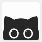 Black Cat Peeking Sticker (Voorkant)