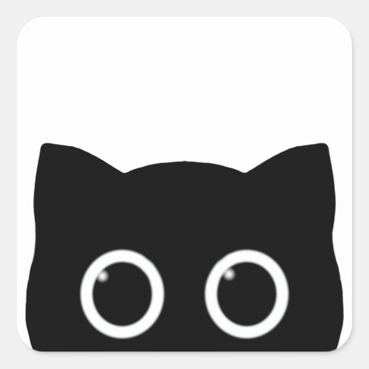 Black Cat Peeking Sticker (Voorkant)