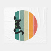 Black Cat Peeking Sunset 3 Fleece Deken (Voorkant (Horizontaal))