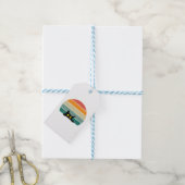 Black Cat Peeking Sunset 4 Cadeaulabel (Met Touw)