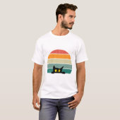 Black Cat Peeking Sunset 4 T-shirt (Voorkant volledig)