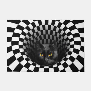 Black Cat Peking 3D Doormat Funny Cat Lover Gif Deurmat