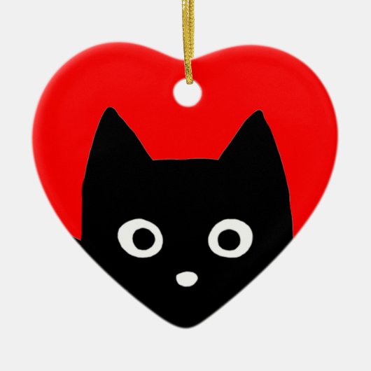 Black Cat Peking | Vakantie van Cute Kat Lover Keramisch Ornament (Voorkant)