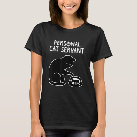 Black Cat Personal Cat Servant Cat T-shirt (Voorkant)