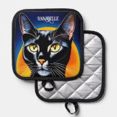 Black Cat personaliseren Pannenlap (Voorkant / Achterkant)