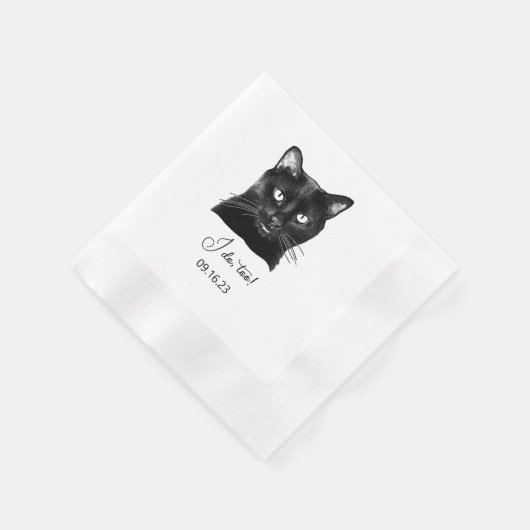 Black Cat Personalized Ik doe het ook Servet (Hoek)