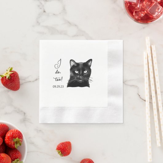 Black Cat Personalized Ik doe het ook Servet (Insitu)