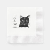 Black Cat Personalized Ik doe het ook Servet (Voorkant)