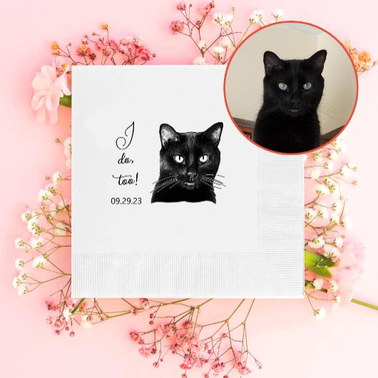 Black Cat Personalized Ik doe het ook Servet