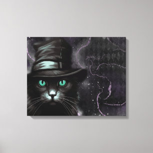 Black Cat Pet Argyle Alcoholinkt Canvas Afdruk
