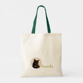 Black Cat pet boho-stijl Tote Bag (Achterkant)
