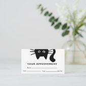 Black Cat Pet Care Afspraak Herinnering Grappig Visitekaartje (Staand voorkant)