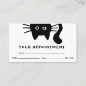 Black Cat Pet Care Afspraak Herinnering Grappig Visitekaartje (Voorkant)