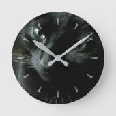 Black Cat Pet-fotowandklok Ronde Klok (Voorkant)