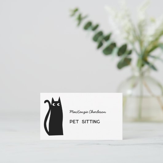 Black Cat Pet Services Visitekaartje (Staand voorkant)