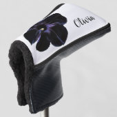 Black Cat Petunia gepersonaliseerd golfhoofd Hoesj Golfheadcover (3/4 voorkant)