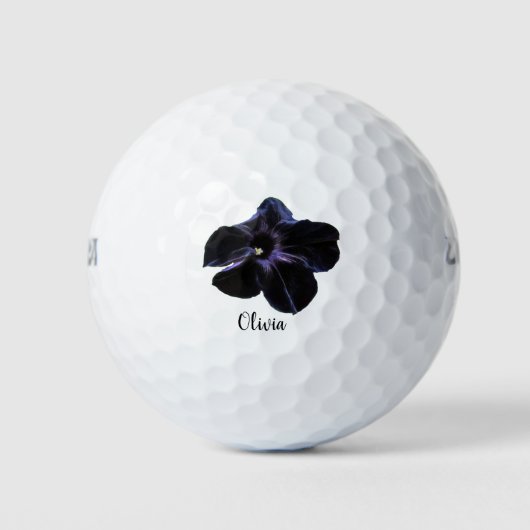 Black Cat Petunia gepersonaliseerde golfballen (Voorkant)