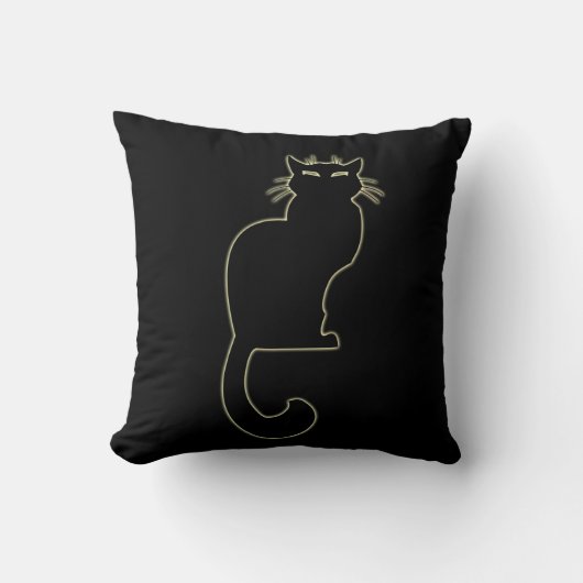 Black Cat Pillow Fun Cat Lover Gifts and Decor Kussen (Voorkant)