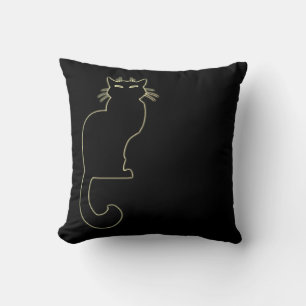 Black Cat Pillow Fun Cat Lover Gifts and Decor Kussen