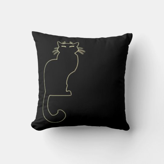Black Cat Pillow Fun Cat Lover Gifts and Decor Kussen (Voorkant)