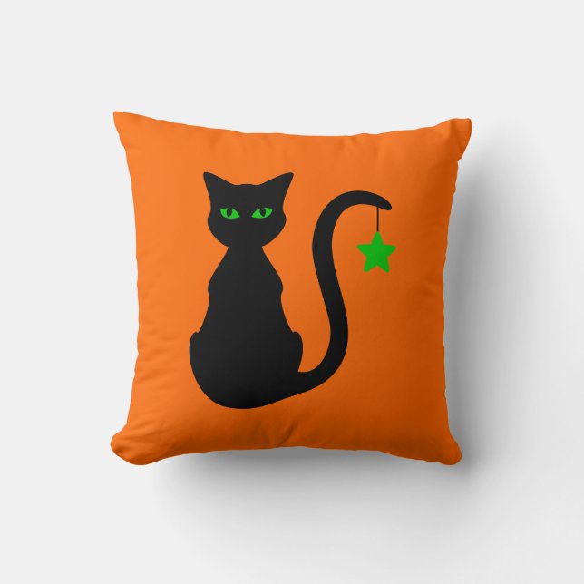 Black Cat Pillow Kussen (Voorkant)