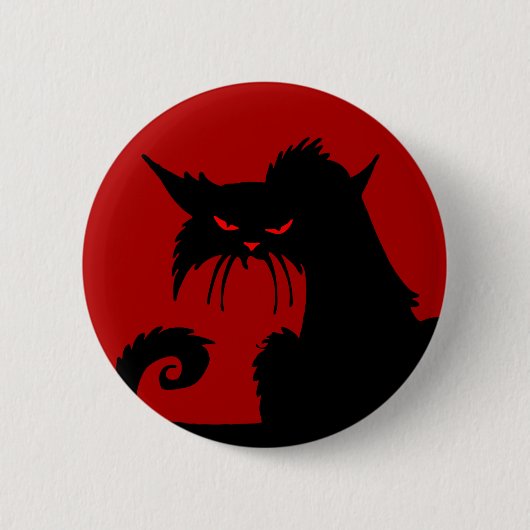 Black Cat Pinback Button (Voorkant)
